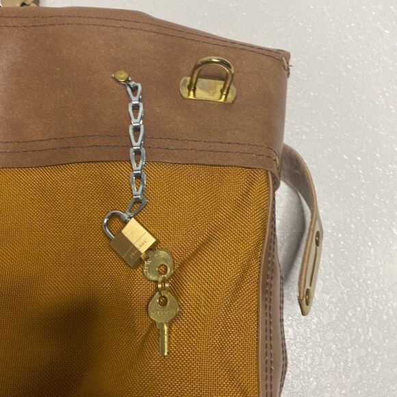 OTCO Leather/ Canvas Money/Mail Transport Bag with Built In Lock - Picture 3 of 8